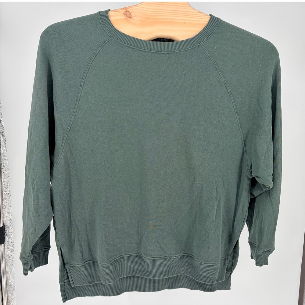American Eagle Sweatshirt Large Green Jeggings Fit Raglan Longline Pullover